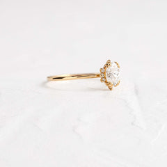 Threaded Ring with Halo, Oval Cut | Melanie Casey Fine Jewelry