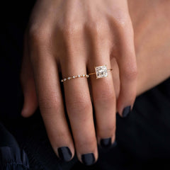Elegant Princess Cut 1.5CT Moissanite Solitaire Engagement Ring