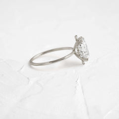 Threaded Ring with Halo, Oval Cut | Melanie Casey Fine Jewelry
