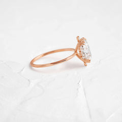 Threaded Ring with Halo, Oval Cut | Melanie Casey Fine Jewelry