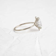 Threaded Ring with Halo, Oval Cut | Melanie Casey Fine Jewelry