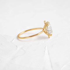 Threaded Ring with Halo, Oval Cut | Melanie Casey Fine Jewelry