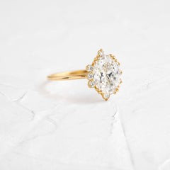 Threaded Ring with Halo, Oval Cut | Melanie Casey Fine Jewelry