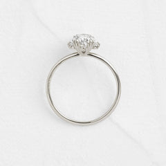 Threaded Ring with Halo, Oval Cut | Melanie Casey Fine Jewelry