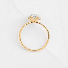 Threaded Ring with Halo, Oval Cut | Melanie Casey Fine Jewelry