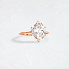 Threaded Ring with Halo, Oval Cut | Melanie Casey Fine Jewelry