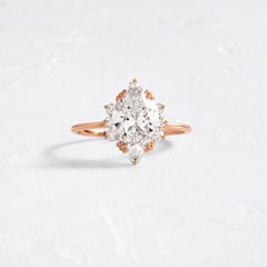 Threaded Ring with Halo, Oval Cut | Melanie Casey Fine Jewelry