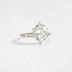 Threaded Ring with Halo, Oval Cut | Melanie Casey Fine Jewelry