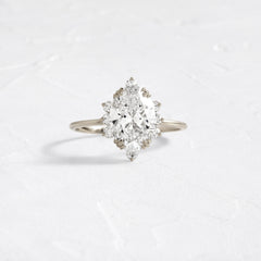 Threaded Ring with Halo, Oval Cut | Melanie Casey Fine Jewelry