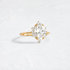 Threaded Ring with Halo, Oval Cut | Melanie Casey Fine Jewelry