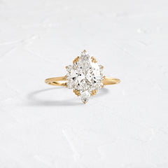 Threaded Ring with Halo, Oval Cut | Melanie Casey Fine Jewelry