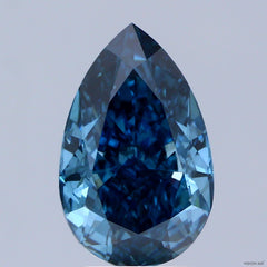 PEAR CT Fancy Vivid Blue SI1 Lab Grown Diamond