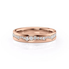 4mm Round Cut Moissanite Men's Twig Cigar Wedding Band