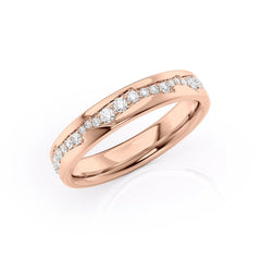 4mm Round Cut Moissanite Men's Twig Cigar Wedding Band