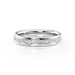 4mm Round Cut Moissanite Men's Twig Cigar Wedding Band