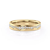 4mm Round Cut Moissanite Men's Twig Cigar Wedding Band