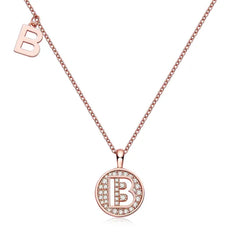 " B " Letter Moissanite Diamond Necklace for Women