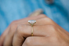 2.70CT Oval Cut Hidden Halo Moissanite Engagement Ring