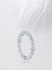 Sideways Pear Cut Moissanite Eternity Diamond Wedding Band