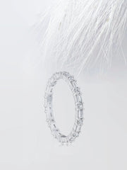 Baguette & Round Cut Moissanite Eternity Diamond Wedding Band