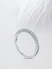 1.30mm Round Cut Moissanite Half Eternity Diamond Wedding Band