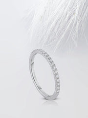 1.50mm Round Cut Moissanite Half Eternity Diamond Wedding Band
