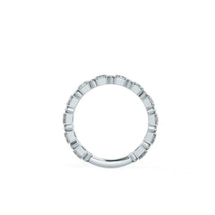 2.25ctw Emerald Cut & Round Moissanite 3/4Eternity Wedding Band