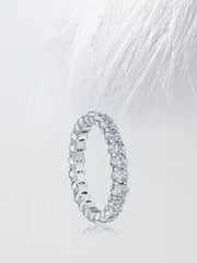 Oval Moissanite Full Eternity Diamond Wedding Band in White Gold