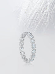 Bezel Set Round Cut Moissanite Eternity Diamond Wedding Band