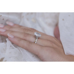 4.0CT Oval Cut Moissanite Hidden Halo Engagement Ring
