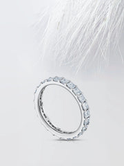 Asscher Cut Moissanite Full Eternity Diamond Wedding Band for Her