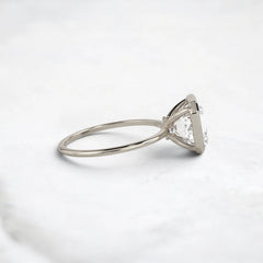 4CT Asscher Cut Solitaire Moissanite Minimalist Bezel Engagement Ring