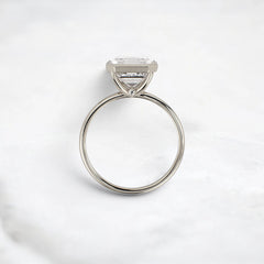 4CT Asscher Cut Solitaire Moissanite Minimalist Bezel Engagement Ring