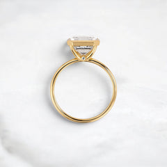 4CT Asscher Cut Solitaire Moissanite Minimalist Bezel Engagement Ring