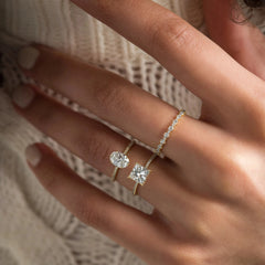 2CT Moissanite Princess Shape Pave Band Triple-Prongs Yellow Gold Engagement Ring