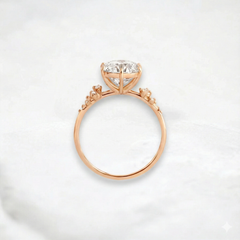 2CT Round Cut Cluster Moissanite Engagement Ring Floating Accent Stones