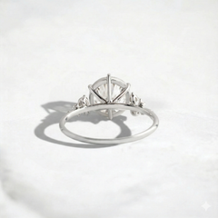 2CT Round Cut Cluster Moissanite Engagement Ring Floating Accent Stones