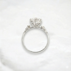 2CT Round Cut Cluster Moissanite Engagement Ring Floating Accent Stones