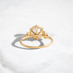 2CT Round Cut Cluster Moissanite Engagement Ring Floating Accent Stones