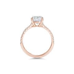 2ct Cushion F- VS1 Lab Grown Diamond Pave Engagement Ring