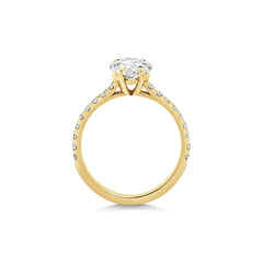 2ct Pear F- VS1 Lab Grown Diamond Pave Engagement Ring