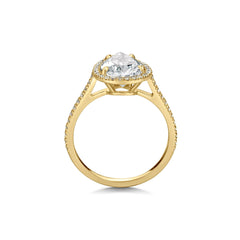 2ct Pear Halo F- VS1 Lab Grown Diamond Pave Engagement Ring