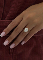 2ct Pear Halo G-VS2 Lab Grown Diamond Engagement Ring
