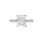 2ct Radiant F-VS1 Lab Grown Diamond Pave Engagement Ring