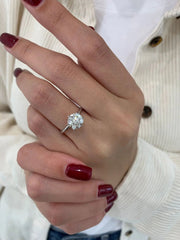 2ct Round F-VS2 Lag Grown Diamond Solitaire Engagement Ring