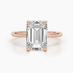 3.01ct Emerald E-VS Solitaire Lab Grown Diamond Engagement Ring