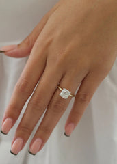 3.03ct Radiant F-VS2 Lab Grown Diamond Hidden Halo Engagement Ring
