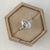 3.05ct Oval D- VS1 Lag Grown Diamond Hidden Halo Engagement Ring