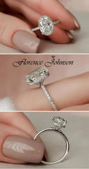 3.0CT Oval Cut Hidden Halo Unique Moissanite Engagement Ring