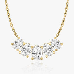 3.50TCW Oval F-VS Lab Grown Diamond Five Stone Necklace